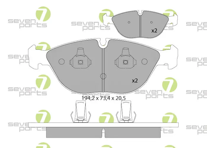 7 SEVEN PARTS fékbetétkészlet, tárcsafék - SVP26380 - TothCarparts
