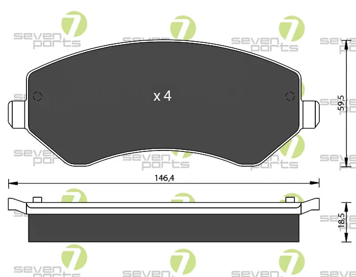 7 SEVEN PARTS fékbetétkészlet, tárcsafék - SVP21290 - TothCarparts