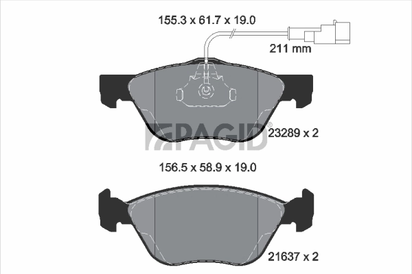 PAGID fékbetétkészlet, tárcsafék - T1099N - TothCarparts