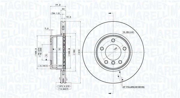 MAGNETI MARELLI féktárcsa - 360406190901 - TothCarparts