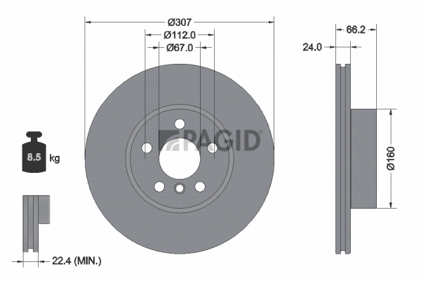 PAGID féktárcsa - 56268NHC - TothCarparts