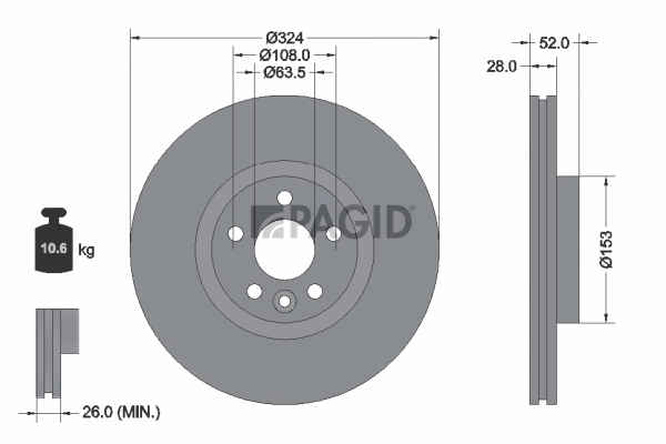 PAGID féktárcsa - 55932NHC - TothCarparts