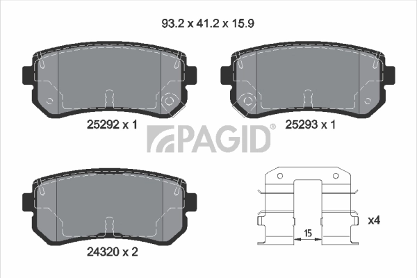 PAGID fékbetétkészlet, tárcsafék - T2138N - TothCarparts
