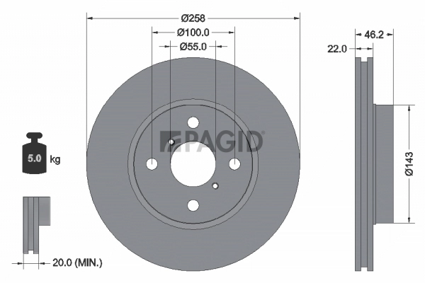 PAGID féktárcsa - 54642NC - TothCarparts