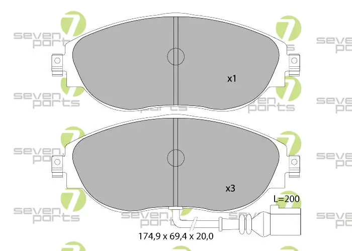 7 SEVEN PARTS fékbetétkészlet, tárcsafék - SVP27340 - TothCarparts