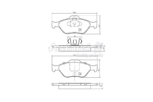 ASHUKI by Palidium fékbetétkészlet, tárcsafék - M050-05 - TothCarparts