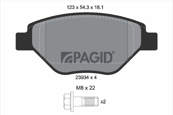 PAGID fékbetétkészlet, tárcsafék - T1374N - TothCarparts