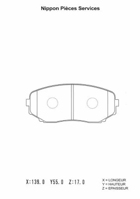 NPS fékbetétkészlet, tárcsafék - M360A66 - TothCarparts