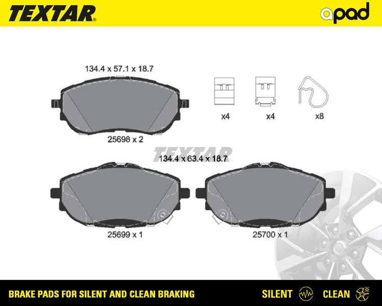 TEXTAR fékbetétkészlet, tárcsafék - 2569801SC - TothCarparts