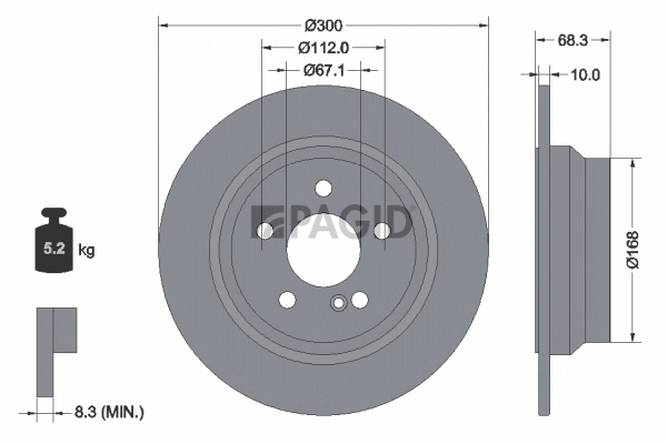 PAGID féktárcsa - 54154NHC - TothCarparts