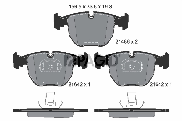 PAGID fékbetétkészlet, tárcsafék - T1136N - TothCarparts