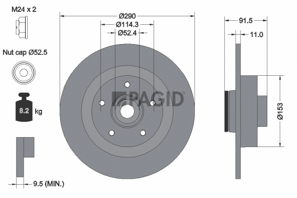 PAGID féktárcsa - 56165NC - TothCarparts