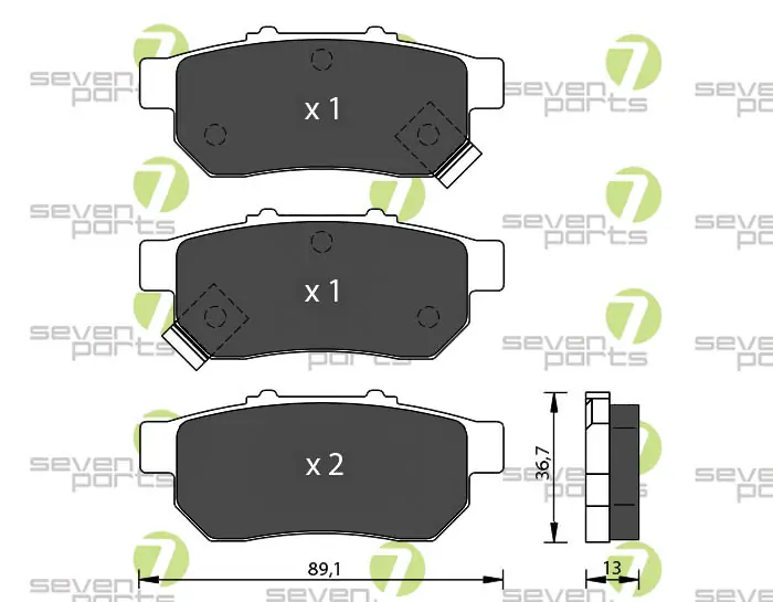 7 SEVEN PARTS fékbetétkészlet, tárcsafék - SVP20210 - TothCarparts