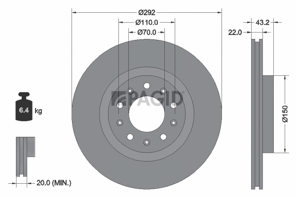 PAGID féktárcsa - 55211NC - TothCarparts