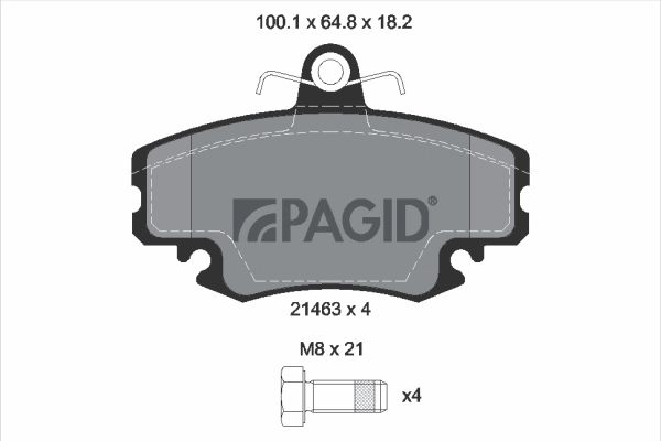 PAGID fékbetétkészlet, tárcsafék - T1629N - TothCarparts