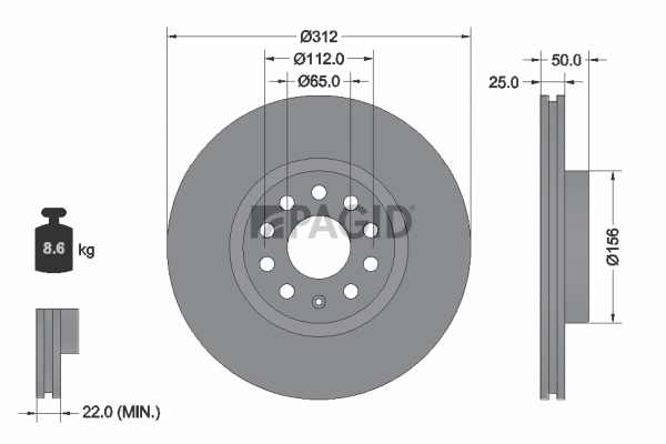 PAGID féktárcsa - 54205NHC - TothCarparts