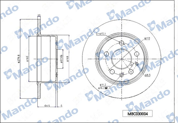 MANDO féktárcsa - MBC030004 - TothCarparts