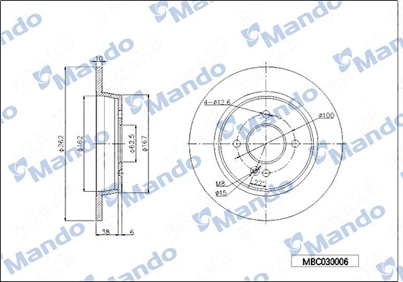 MANDO féktárcsa - MBC030006 - TothCarparts