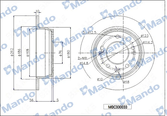 MANDO féktárcsa - MBC030033 - TothCarparts