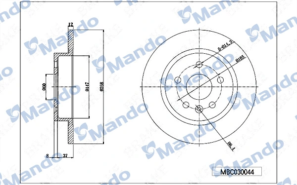 MANDO féktárcsa - MBC030044 - TothCarparts