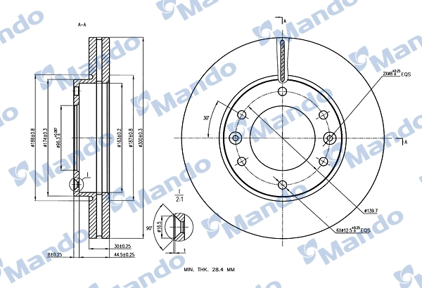 MANDO féktárcsa - MBC030081 - TothCarparts