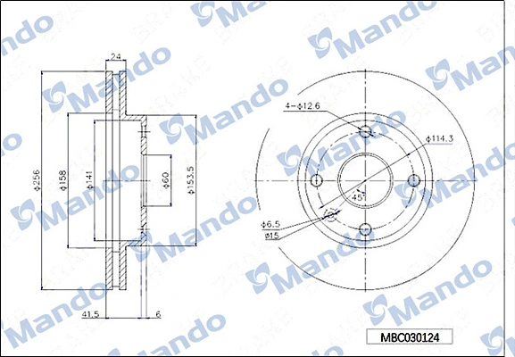 MANDO féktárcsa - MBC030124 - TothCarparts