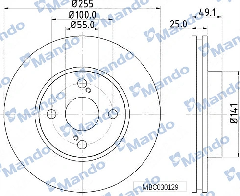 MANDO féktárcsa - MBC030129 - TothCarparts
