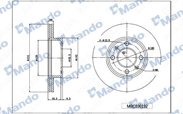 MANDO féktárcsa - MBC030132 - TothCarparts