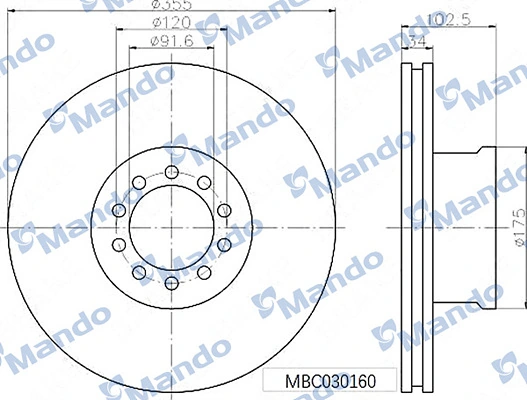 MANDO féktárcsa - MBC030160 - TothCarparts