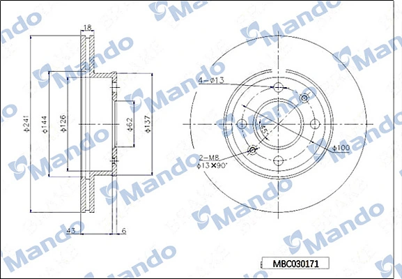 MANDO féktárcsa - MBC030171 - TothCarparts