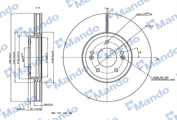 MANDO féktárcsa - MBC030187 - TothCarparts