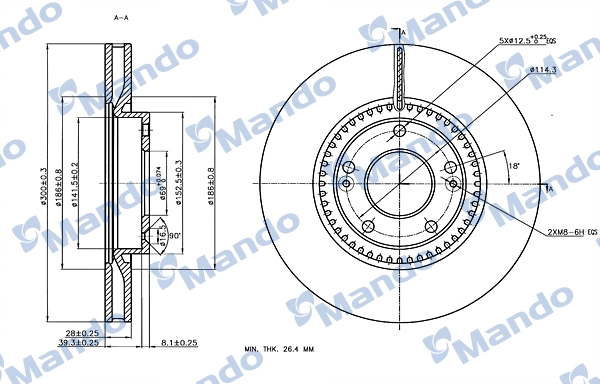 MANDO féktárcsa - MBC030190 - TothCarparts