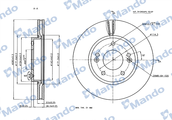 MANDO féktárcsa - MBC030247 - TothCarparts