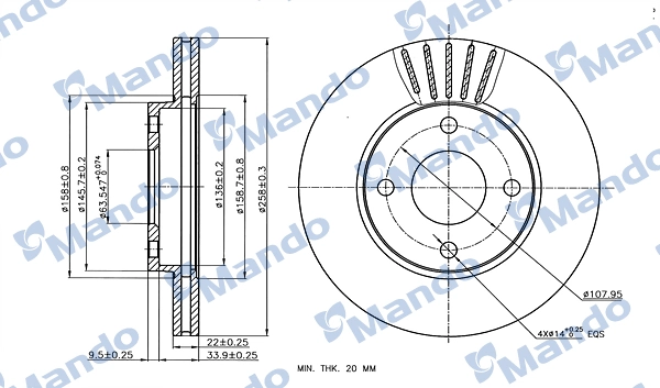 MANDO féktárcsa - MBC035002 - TothCarparts