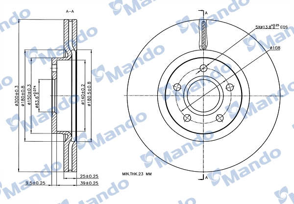 MANDO féktárcsa - MBC035035 - TothCarparts