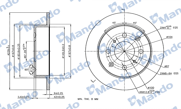 MANDO féktárcsa - MBC035058 - TothCarparts