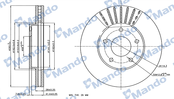 MANDO féktárcsa - MBC035156 - TothCarparts