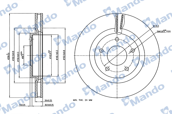MANDO féktárcsa - MBC035160 - TothCarparts
