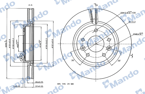 MANDO féktárcsa - MBC035165 - TothCarparts