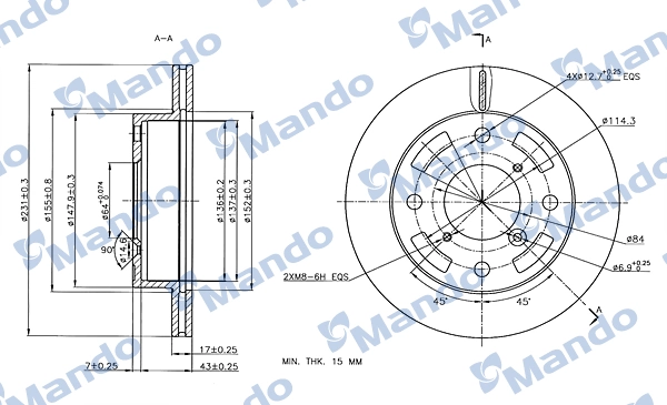 MANDO féktárcsa - MBC035258 - TothCarparts