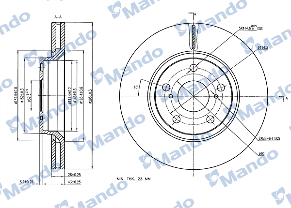 MANDO féktárcsa - MBC035301 - TothCarparts