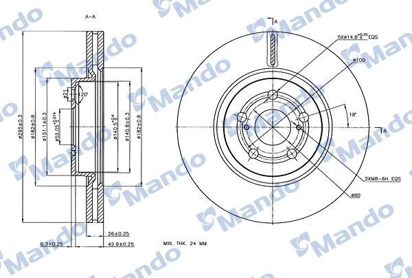 MANDO féktárcsa - MBC035307 - TothCarparts