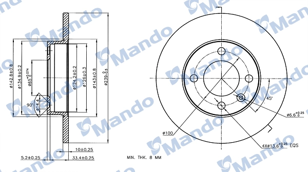 MANDO féktárcsa - MBC035314 - TothCarparts