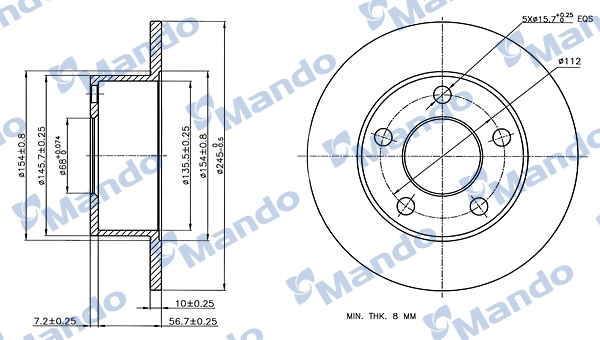 MANDO féktárcsa - MBC035324 - TothCarparts