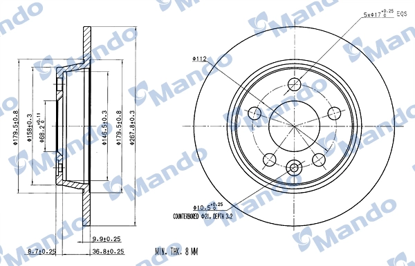 MANDO féktárcsa - MBC035330 - TothCarparts