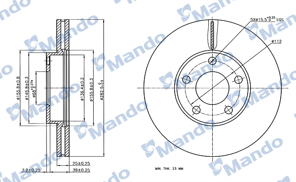 MANDO féktárcsa - MBC035333 - TothCarparts