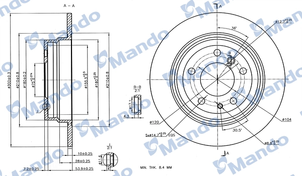 MANDO féktárcsa - MBC035361 - TothCarparts