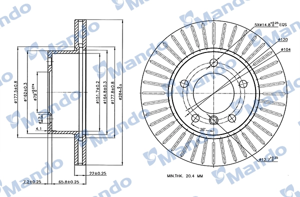 MANDO féktárcsa - MBC035370 - TothCarparts