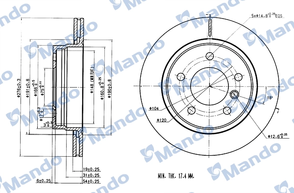 MANDO féktárcsa - MBC035418 - TothCarparts