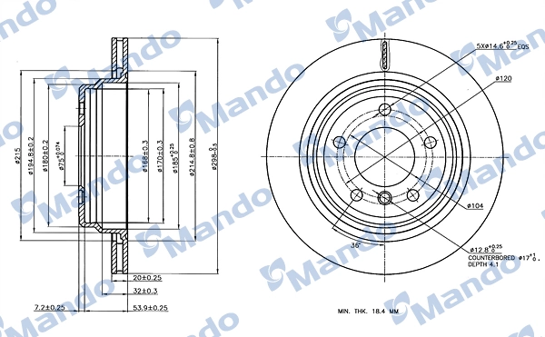 MANDO féktárcsa - MBC035419 - TothCarparts